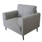 41" Light Gray and Black Linen Arm Chair