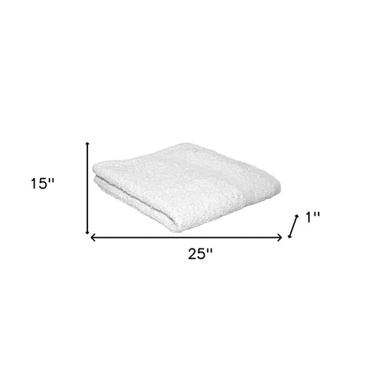 Set of Twelve White Cotton 15" X 25" Hand Towel Set
