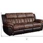 91" Espresso Microfiber Reclining Sofa With Black Legs