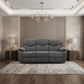82" Gray Chenille Reclining Sofa With Black Legs