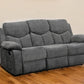 82" Gray Chenille Reclining Sofa With Black Legs