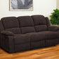 79" Brown Chenille Reclining Sofa With Black Legs