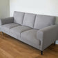 84" Light Gray Linen Sofa With Black Legs