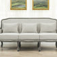 76" Cream Linen Sofa With Brown Legs