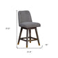 26" Gray Solid Wood Counter Height Swivel Bar Chair