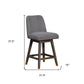 26" Gray Solid Wood Swivel Bar Chair