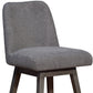 26" Gray Solid Wood Counter Height Swivel Bar Chair