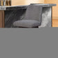 26" Gray Solid Wood Swivel Bar Chair