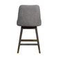 26" Gray Solid Wood Swivel Bar Chair