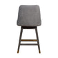 26" Gray Solid Wood Counter Height Swivel Bar Chair