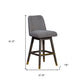 30" Gray Solid Wood Bar Height Swivel Bar Chair