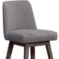 26" Taupe and Gray Solid Wood Counter Height Swivel Bar Chair
