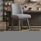 26" Taupe and Gray Solid Wood Counter Height Swivel Bar Chair