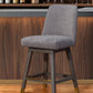 26" Taupe and Gray Solid Wood Counter Height Swivel Bar Chair
