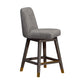 26" Taupe and Gray Solid Wood Counter Height Swivel Bar Chair