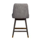 26" Taupe and Gray Solid Wood Counter Height Swivel Bar Chair