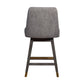 26" Taupe and Gray Solid Wood Counter Height Swivel Bar Chair