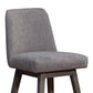 26" Taupe and Gray Solid Wood Counter Height Swivel Bar Chair