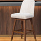 Beige and Brown Solid Wood Bar Height Swivel Bar Chair