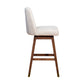 Beige and Brown Solid Wood Bar Height Swivel Bar Chair