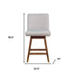 26" Taupe and Brown Solid Wood Counter Height Swivel Bar Chair