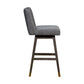 30" Gray and Brown Solid Wood Bar Height Swivel Bar Chair