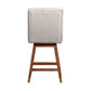 26" Beige and Brown Fabric and Solid Wood Counter Height Swivel Bar Chair