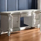 62" Pearl Wood Vanity Table With Three Drawers