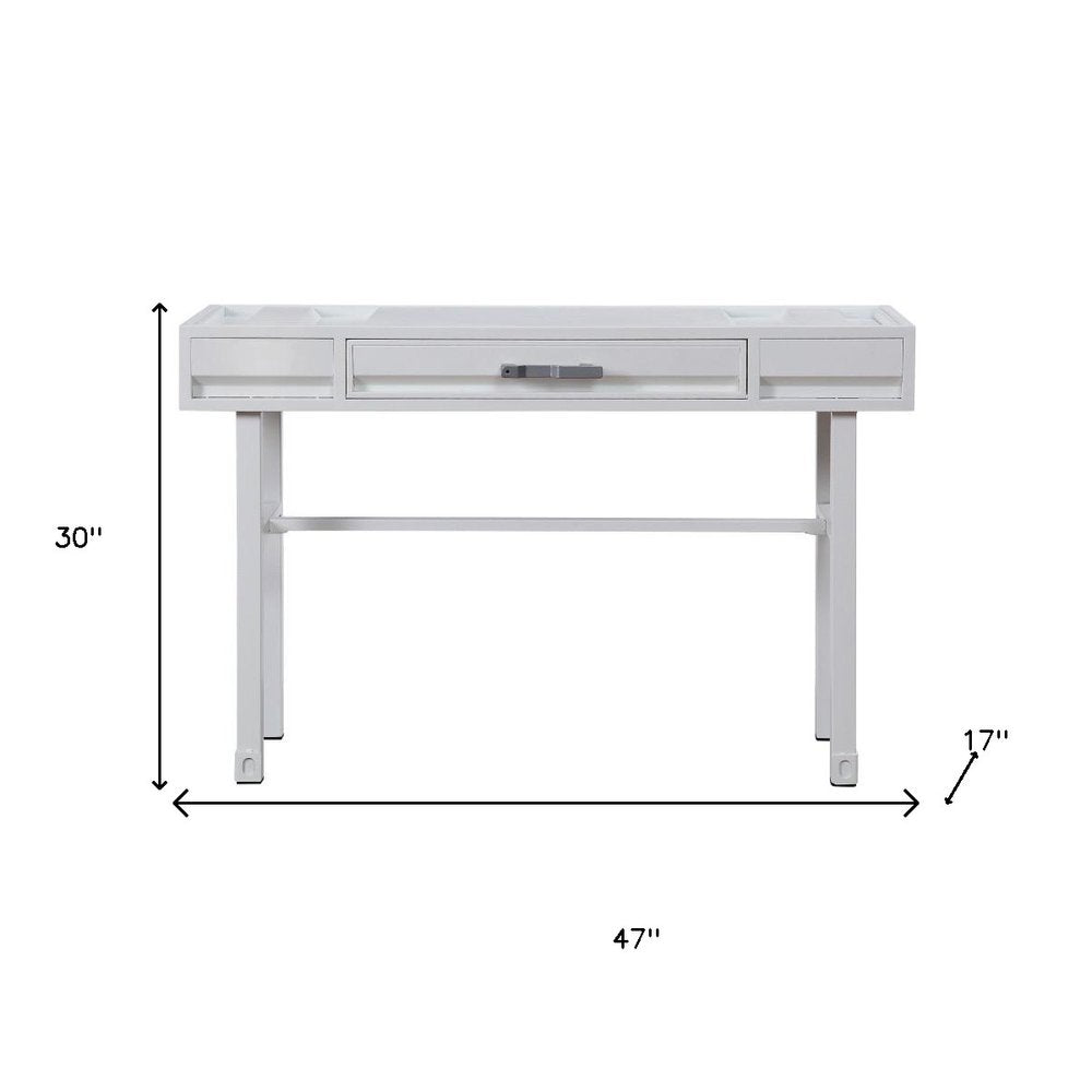 47" White Iron Vanity Table