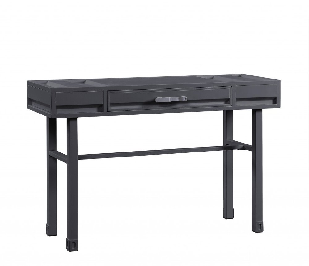47" Gunmetal Iron And Wood Vanity Table