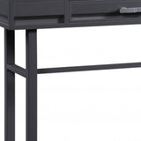 47" Gunmetal Iron And Wood Vanity Table