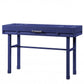 47" Blue Iron And Wood Vanity Table