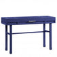 47" Blue Iron And Wood Vanity Table