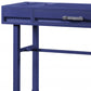 47" Blue Iron And Wood Vanity Table