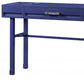 47" Blue Iron And Wood Vanity Table