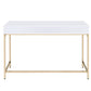 47" White And Gold Wood and Steel Vanity Table With Two Drawers