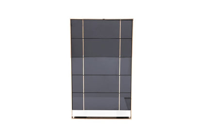 29" Black And Brushed Bronze Dresser