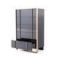55" Black And Gold Solid Wood Six Drawer Double Dresser
