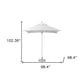 8' White Polyester Square Market Patio Umbrella