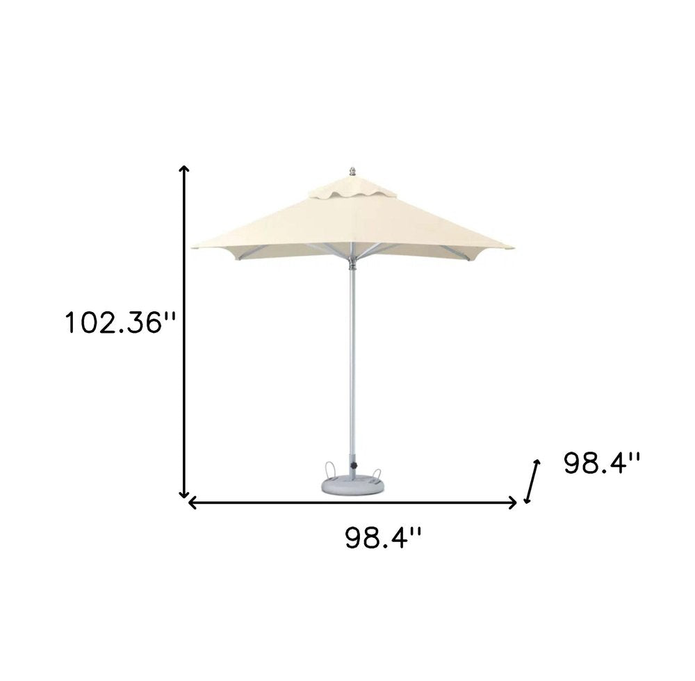 8' Ecru Polyester Square Market Patio Umbrella