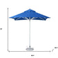 8' Blue Polyester Square Market Patio Umbrella