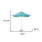 8' Aqua Polyester Square Market Patio Umbrella