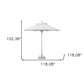10' White Polyester Round Market Patio Umbrella