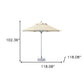 10' Ecru Polyester Round Market Patio Umbrella