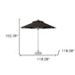 10' Black Polyester Round Market Patio Umbrella