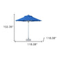 10' Blue Polyester Round Market Patio Umbrella