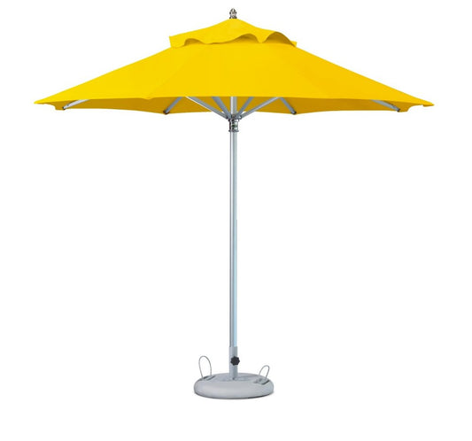 10' Yellow Polyester Round Tilt Cantilever Patio Umbrella with Stand