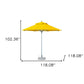 10' Yellow Polyester Round Market Patio Umbrella