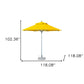 10' Yellow Polyester Round Market Patio Umbrella