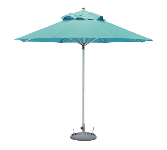 10' Aqua Polyester Round Tilt Cantilever Patio Umbrella with Stand